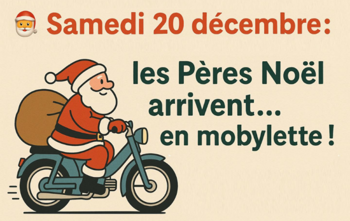 Visite des pères noël à la pépinière bellet